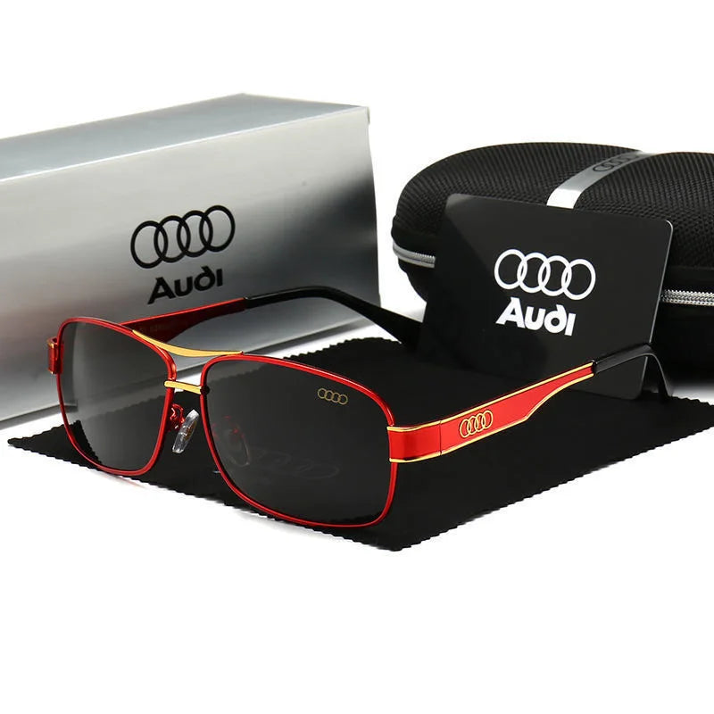 Audi Glasses UV400 Polarized Rectangle Sunglasses for Men Women Driving Motorcycle Cycling Glasses with AntiGlare Lens 553