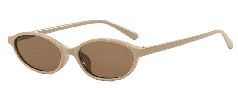 Cute Oval Small Frame Sunglasses Women New Retro Style Sexy brown Sun Glasses Ladies trendy Fashion Decorative Shades Eyeglass