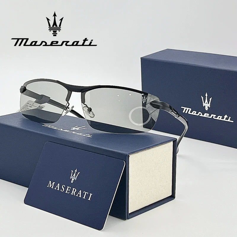 MASERATI UV400 Polarized Sunglasses Lightweight Frameless for Cycling Driving Outdoor Unisex Men Women Daily Sunglasses 20345