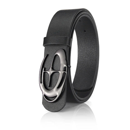 Men's Unique Design Smooth Buckle Belt Fashionable Trendy Casual Pants Accessories Simple Men's Birthday Gifts