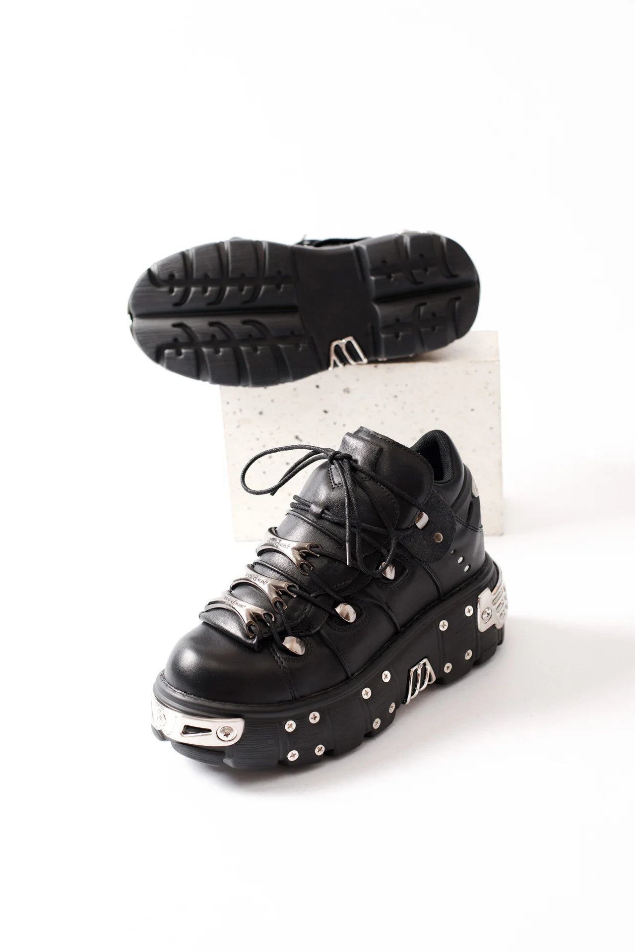 2024 New Women's Heavy Metal Punk Sneakers Platform Dad Shoes Men