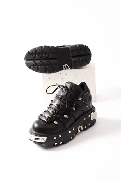 2024 New Women's Heavy Metal Punk Sneakers Platform Dad Shoes Men