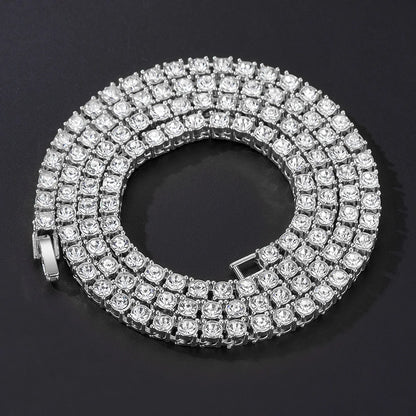 Classical 4MM Tennis Chain Iced Out Bracelet Necklace Men Fashion Hip Hop Jewelry Women 8/16/18/20/24inch Choker Punk Party Gift