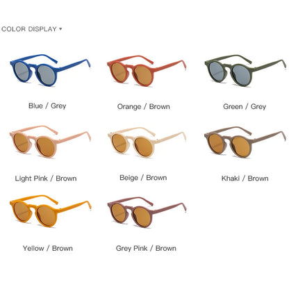 New Fashion Children Glasses Vintage Round Outdoor Sun Protection Sunglasses Baby Girls Acrylic UV400 Sunglasses Kids Eyeglasses