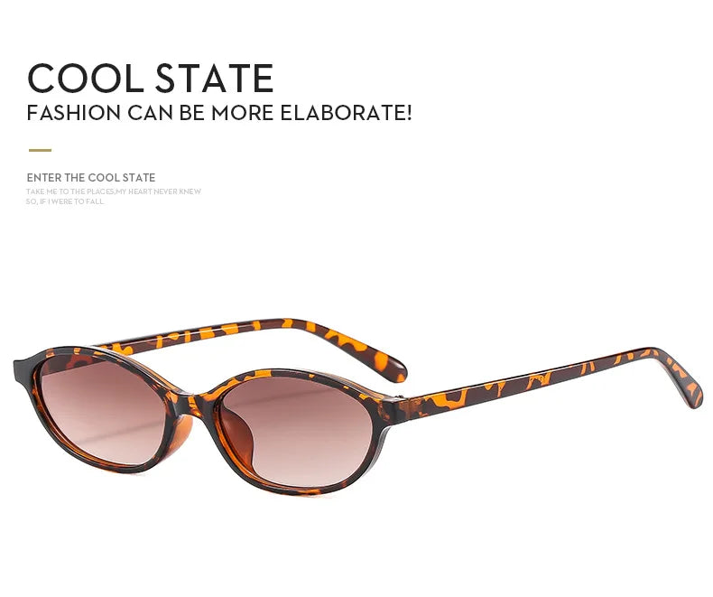 Cute Oval Small Frame Sunglasses Women New Retro Style Sexy brown Sun Glasses Ladies trendy Fashion Decorative Shades Eyeglass