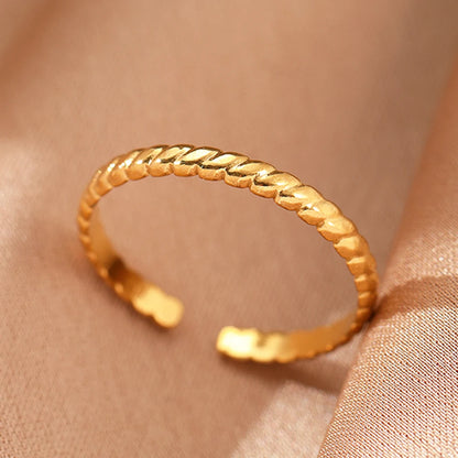 Stainless Steel Rings Simpler Geometric Fashion Vintage Fine Adjustable Open Rings For Women Jewelry Weddings Gifts New Trendy