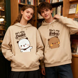Bubu Dudu Bear Couple Hoodies Matching His and Hers Outfit Casual Cute Couple Outfits Fall Winter Men Women Daily Life Apparel