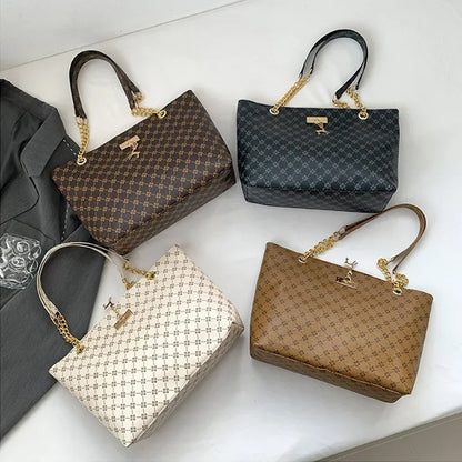 Summer High Quality PU Leather Fashion Large-capacity Shoulder Armpit Women's Bag Work Student Travel Female Retro Handbag Tote