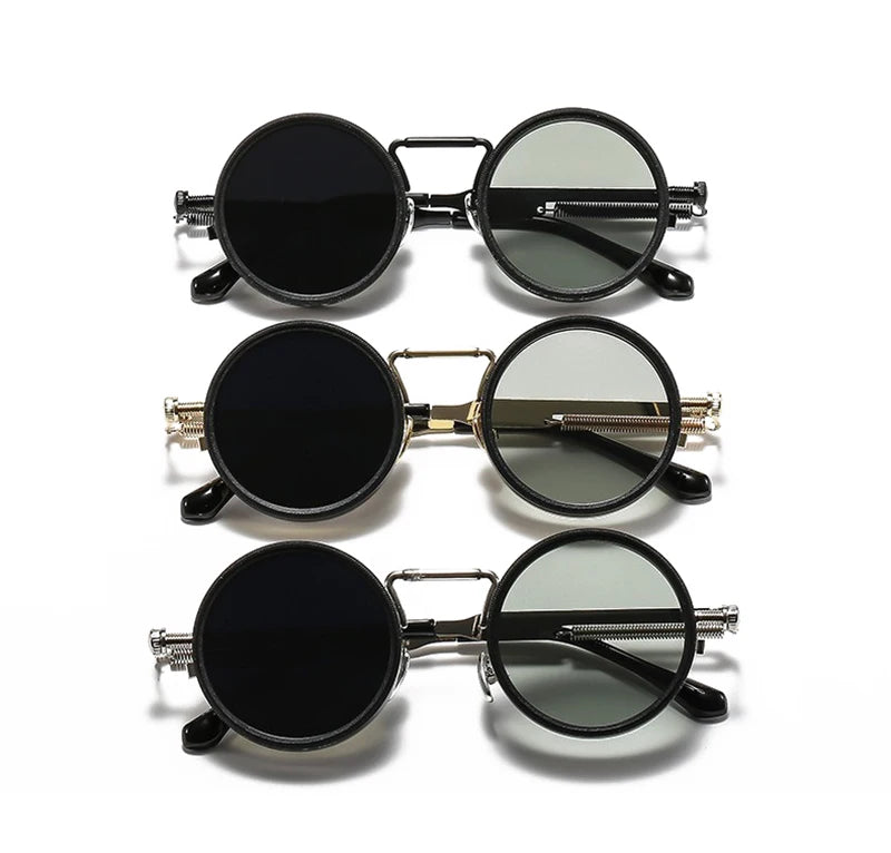 SHAUNA Retro Metal Round Punk ND9-level Adjustable Dimming Sunglasses Women Polarized UV400 Fashion Men Outdoor Sun Glasses