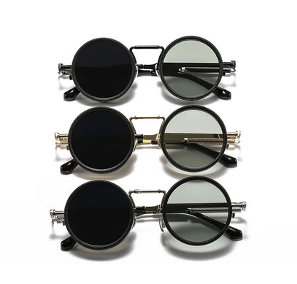 SHAUNA Retro Metal Round Punk ND9-level Adjustable Dimming Sunglasses Women Polarized UV400 Fashion Men Outdoor Sun Glasses