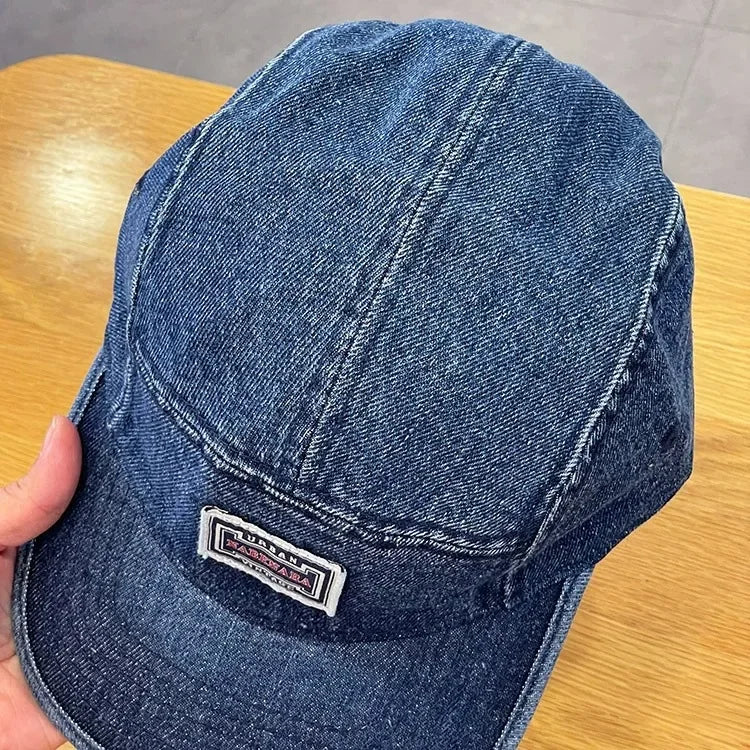 Vintage Flat Brim Denim Baseball Caps Male Women Harajuku Snapback Cap Fashion Streetwear 5 Panel Skateboard Hat casquette gorra