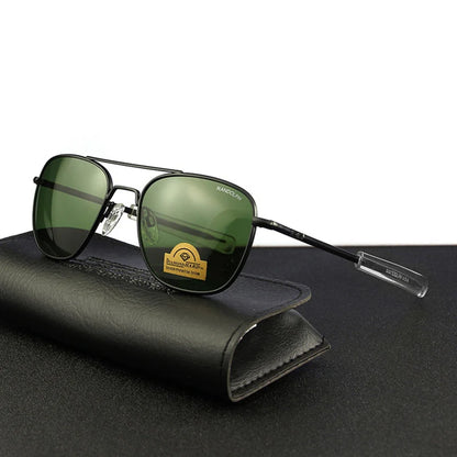 RE Sunglasses Men Top Quality Anti-Scratches American Army Military Mirror AGX Tempered Glass Lens Pilot Sun Glasses UV400