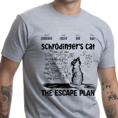 T Shirt for Men Clothing Fashion  Cat The Escape Plan Geeky Printed T Shirts Harajuku Short Sleeve Tee Casual Men's Clothing