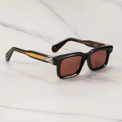 JMM BELVEDERE Vintage Square Retro Sun glasses for man Fashion Women sunglasses 2025 3D Carving and Gemstone Design sunglass man