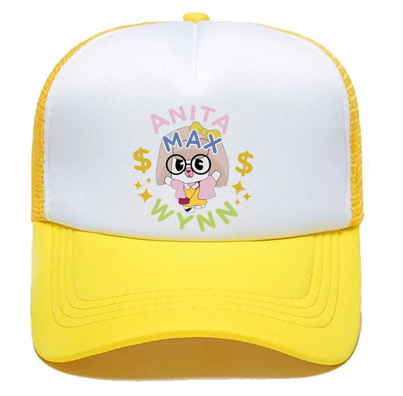 Trendy Anita Max Wynn Foam Trucker Hat Cute Mesh Snapback Caps Boy Girl Sun Beach Baseball Cap Female Summer Breathable Visor