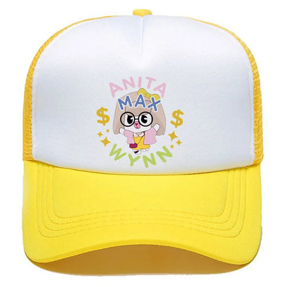 Trendy Anita Max Wynn Foam Trucker Hat Cute Mesh Snapback Caps Boy Girl Sun Beach Baseball Cap Female Summer Breathable Visor