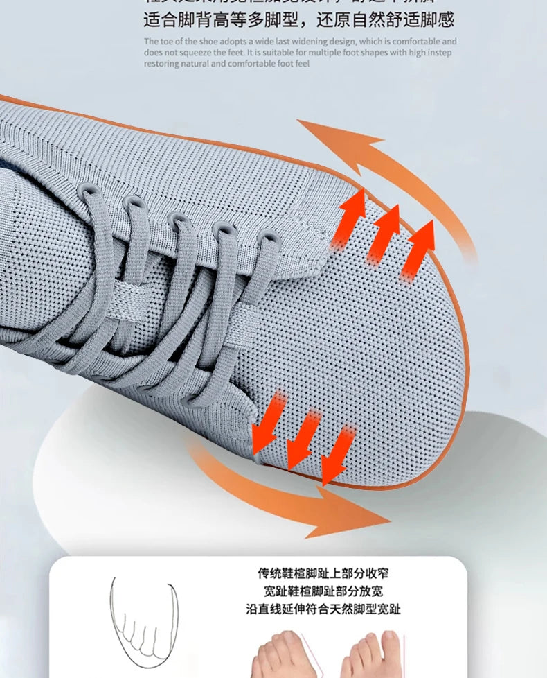 Wide Toe Barefoot Shoes Mens Womens Minimalist Walking Sneakers Shoes | Zero Drop Sole | Breathable Mesh