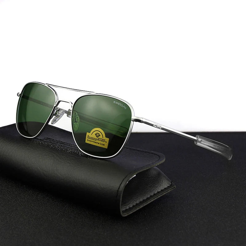 RE Sunglasses Men Top Quality Anti-Scratches American Army Military Mirror AGX Tempered Glass Lens Pilot Sun Glasses UV400