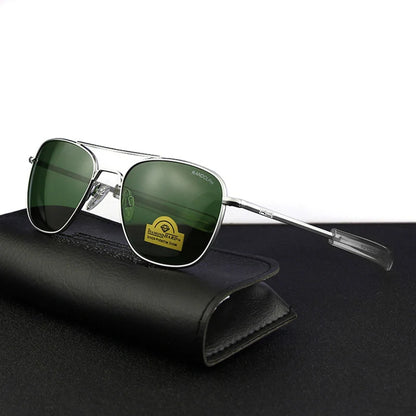 RE Sunglasses Men Top Quality Anti-Scratches American Army Military Mirror AGX Tempered Glass Lens Pilot Sun Glasses UV400