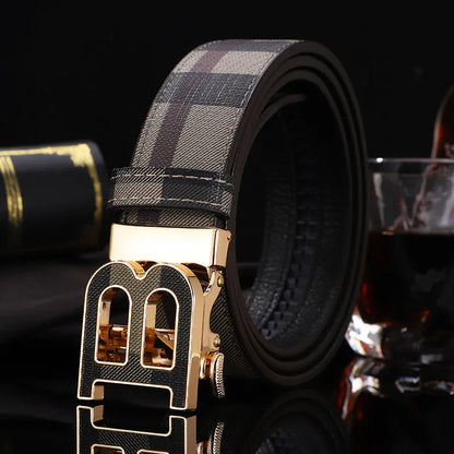 2025 High Quality Men's Belt Designer Genuine Leather Belts Male Metal Automatic Buckle Casual Fashionable Belt for men Jeans