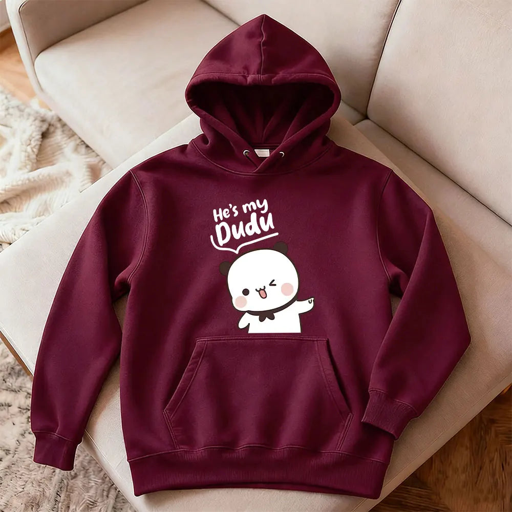 Bubu Dudu Bear Couple Hoodies Matching His and Hers Outfit Casual Cute Couple Outfits Fall Winter Men Women Daily Life Apparel
