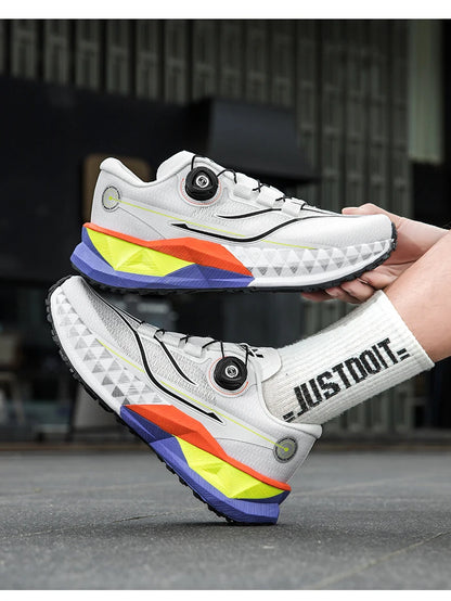 2025 New Soft Soled Outdoor Casual Sports Shoes With Rotating Buckle Carbon Plate And Popcorn Outsole, Men'S Running Shoes 35-44
