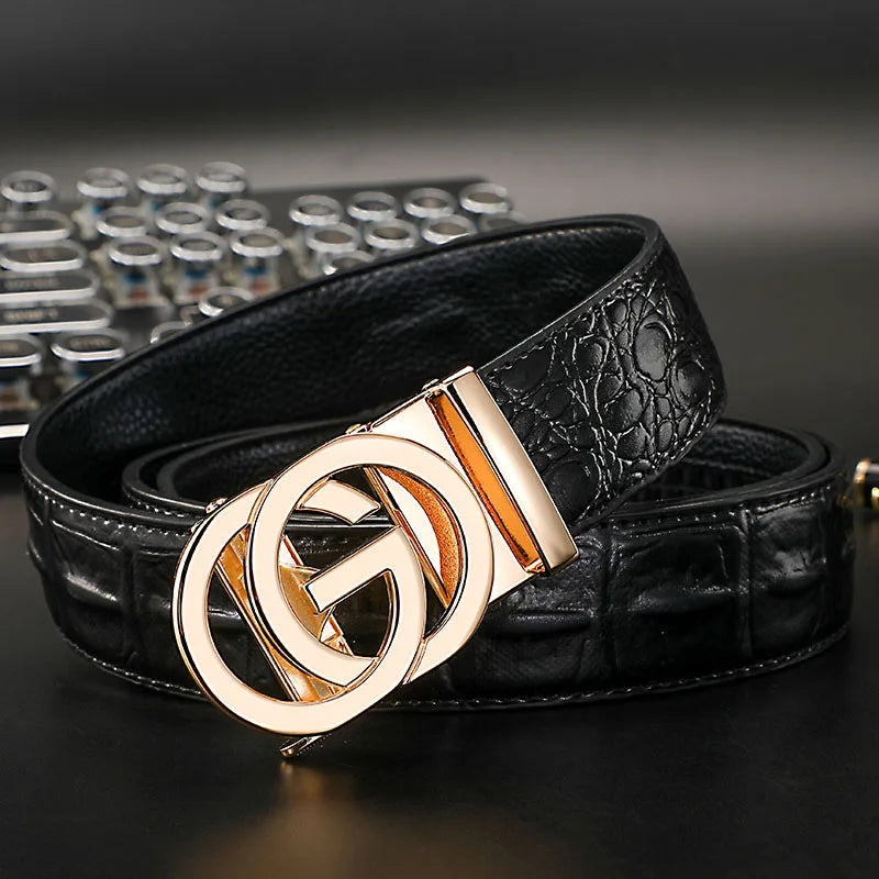 New Thin 34mm Business Men's Belt Formal Leather Male Belt High Quality Belt women Metal Automatic g Buckle Belt for women jeans