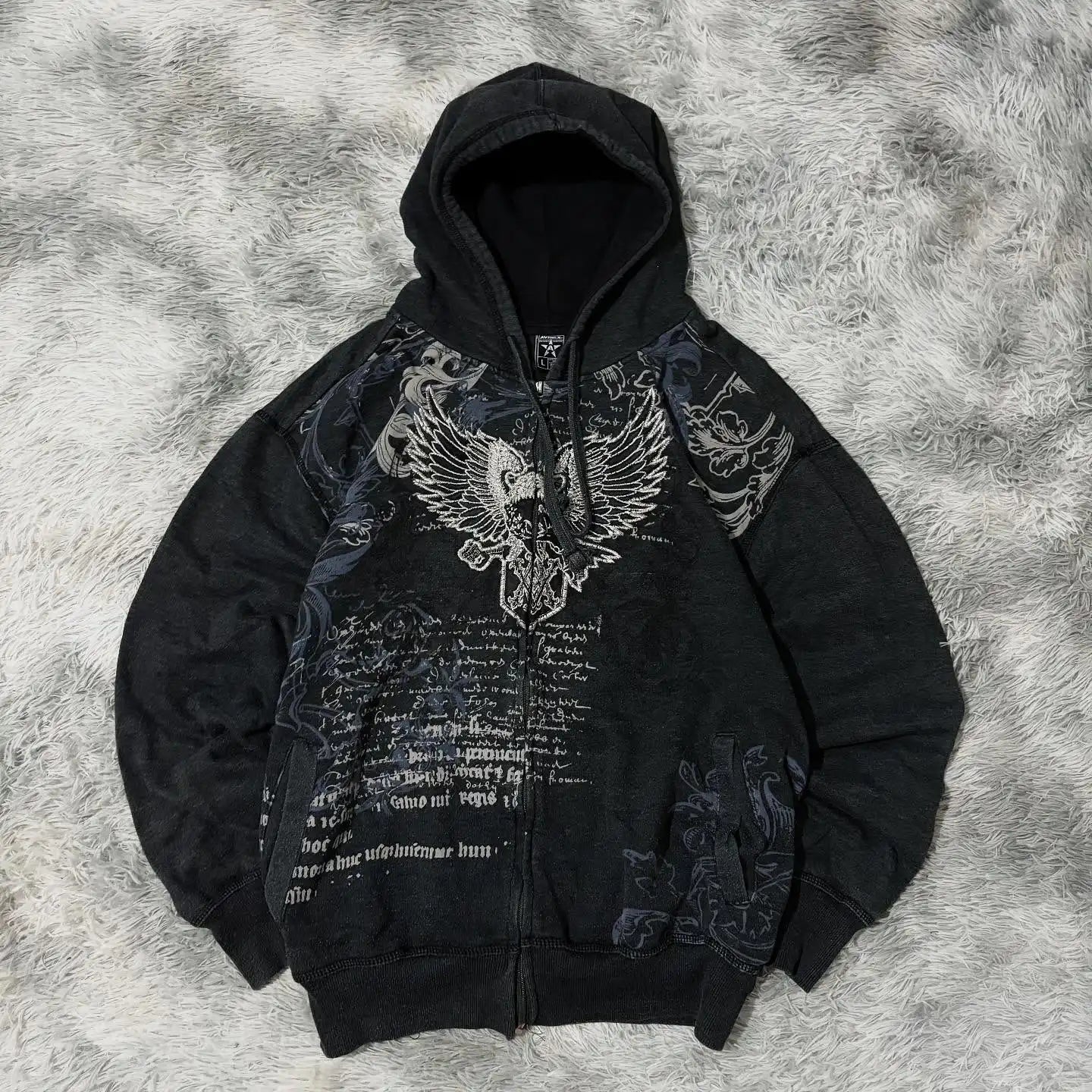 2025 American New Fashion Oversized Pattern Printed Zipper Hooded Sweater Men Y2K Gothic Harajuku Hip Hop Popular Couple Hoodies