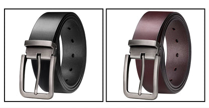 Maikun Genuine Leather Men's Belt Large Size Casual Belt   Alloy Pin Buckle Business Suit Belt Father's Day Present Gift