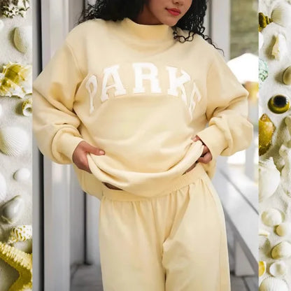 2026Grey Printed Sweatshirt women Soft Fleece long sleeve sweatshirt female autumn winter high neck loose women's hoodie clothes