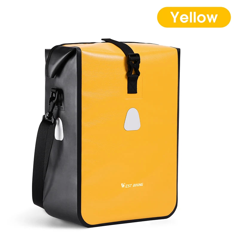 WEST BIKING Cycling Bicycle Bike Rear Seat Trunk Bag Large Capacity Panniers Reflective Rear Bag Waterproof Bicycle Storage Bag