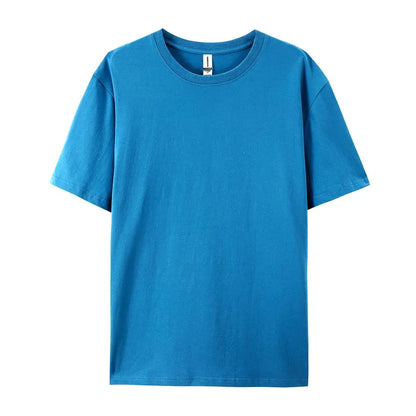 100% Cotton Solid Tshirts Men Woman Short Sleeve Fashion Brand Trend Casual Soft Clothing Tees Customized Products Summer Tops