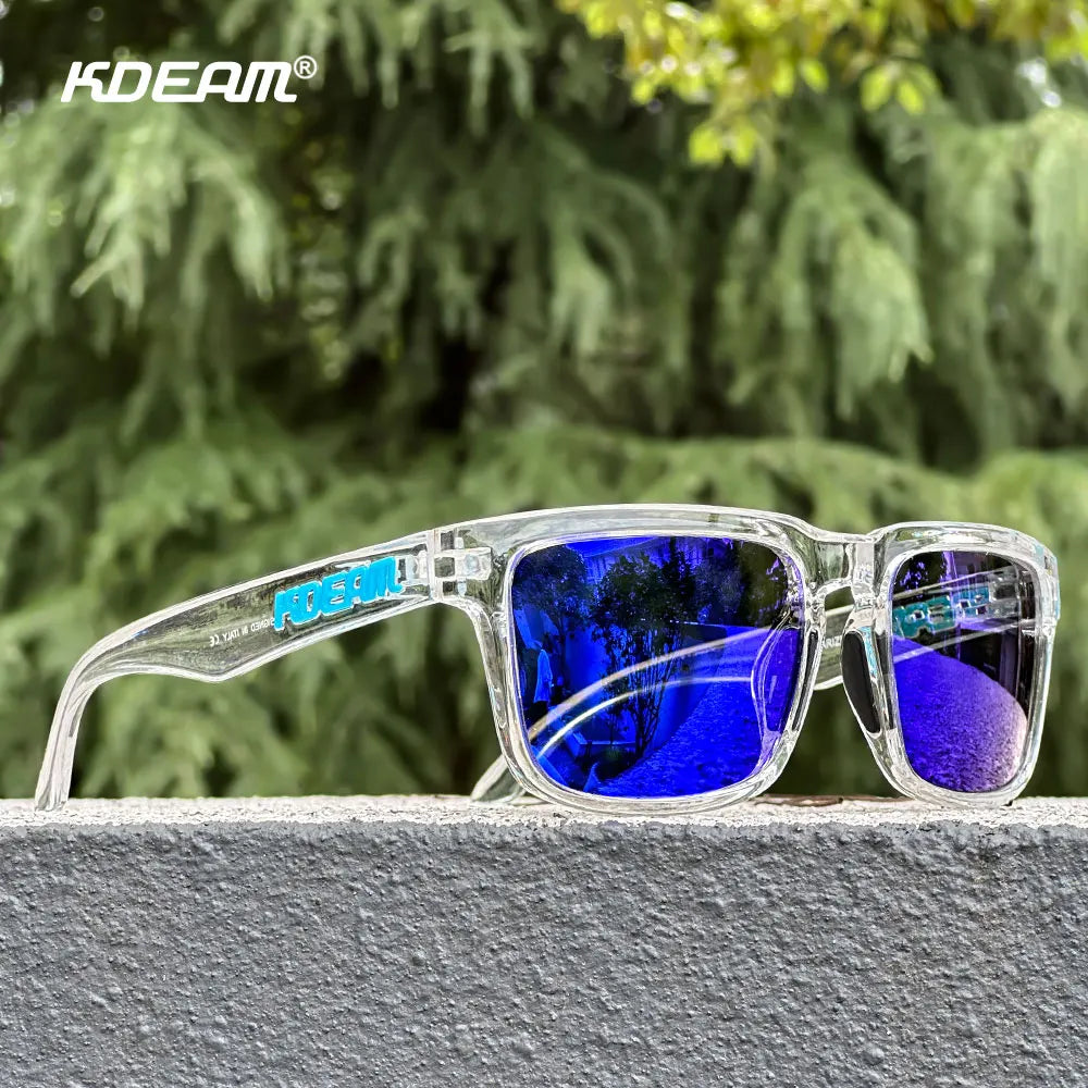 KDEAM Unisex Square Sunglasses Polarized Coated Lens Suitable For Driving Fishing Sunglasses Anti-Blue Light Computer Eyeglasses