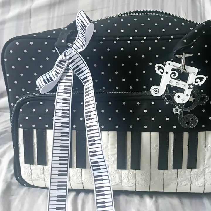 Fashion Polka Dot Ladies Piano Bag New Style Niche Underarm Shoulder Bag Sweet Personality Piano Backpack Women's Bag Square Bag