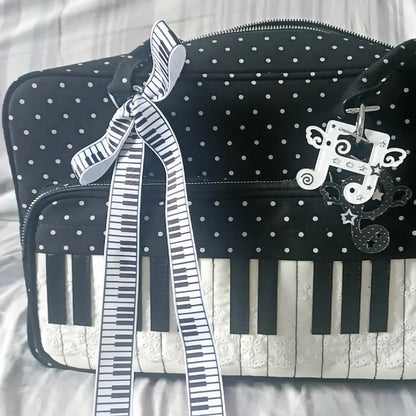 Fashion Polka Dot Ladies Piano Bag New Style Niche Underarm Shoulder Bag Sweet Personality Piano Backpack Women's Bag Square Bag