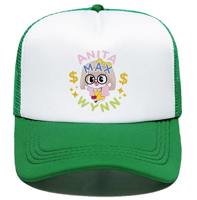 Trendy Anita Max Wynn Foam Trucker Hat Cute Mesh Snapback Caps Boy Girl Sun Beach Baseball Cap Female Summer Breathable Visor