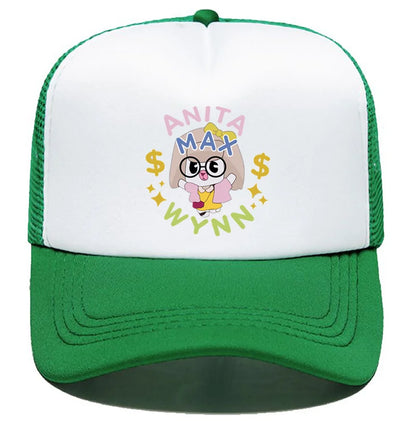 Trendy Anita Max Wynn Foam Trucker Hat Cute Mesh Snapback Caps Boy Girl Sun Beach Baseball Cap Female Summer Breathable Visor