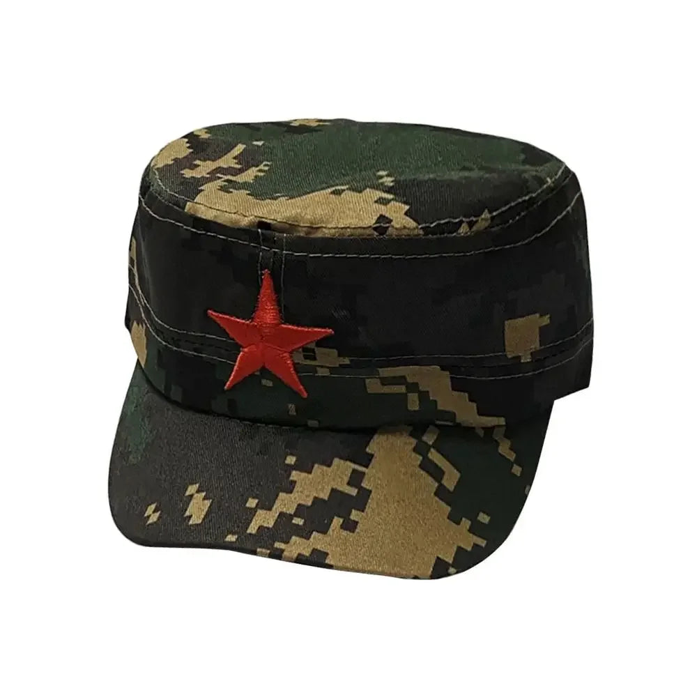 Unisex Cotton Men Cap Spring Summer Beach Outdoor Street Street Cool Church Sunhat Flat Top Hat With Red Star Dropshipping