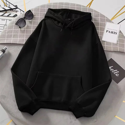 2025 white Hoodies men women Autumn Long Sleeve Pullover Tops Casual Pocket Hoodies Unisex Outer Loose Sport Wear