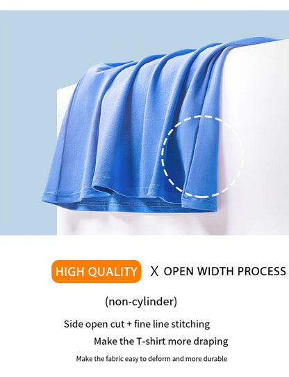 100% Cotton Solid Tshirts Men Woman Short Sleeve Fashion Brand Trend Casual Soft Clothing Tees Customized Products Summer Tops