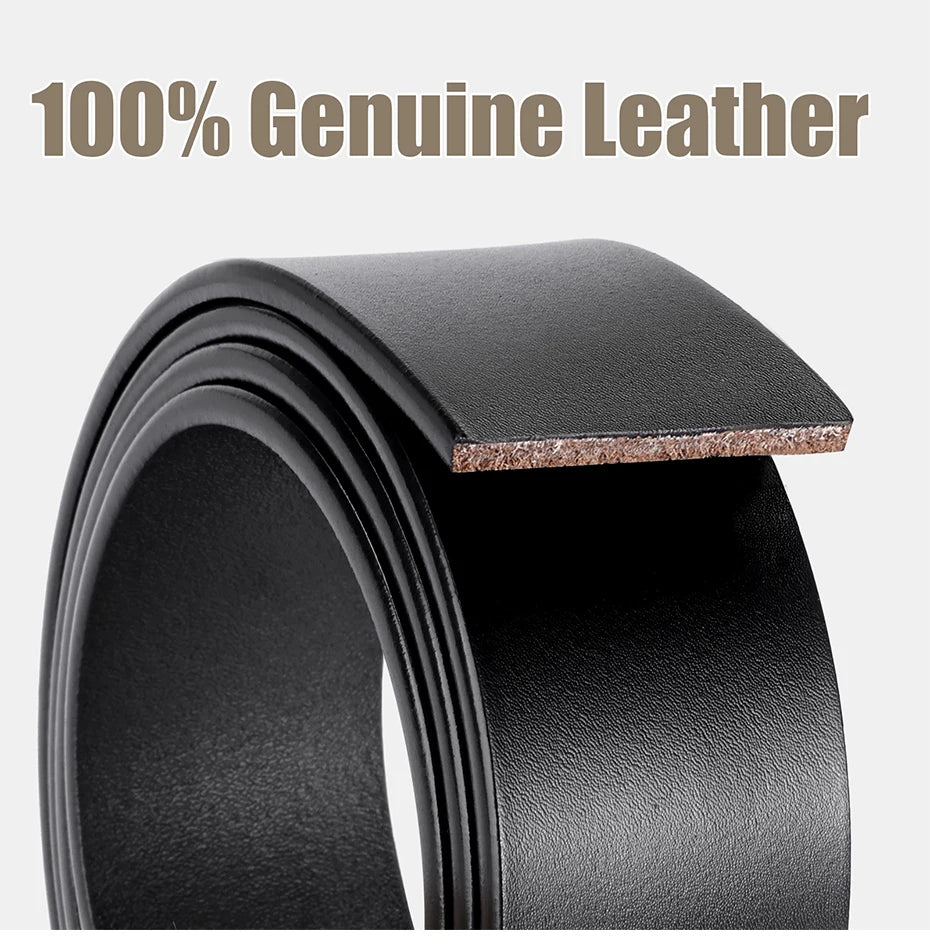 Maikun Genuine Leather Men's Belt Large Size Casual Belt   Alloy Pin Buckle Business Suit Belt Father's Day Present Gift