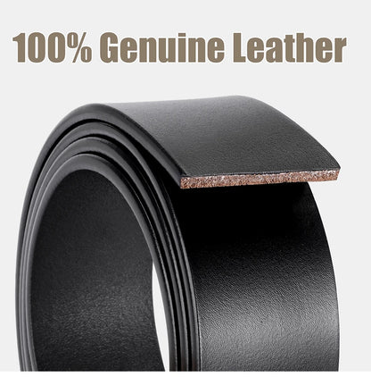 Maikun Genuine Leather Men's Belt Large Size Casual Belt   Alloy Pin Buckle Business Suit Belt Father's Day Present Gift
