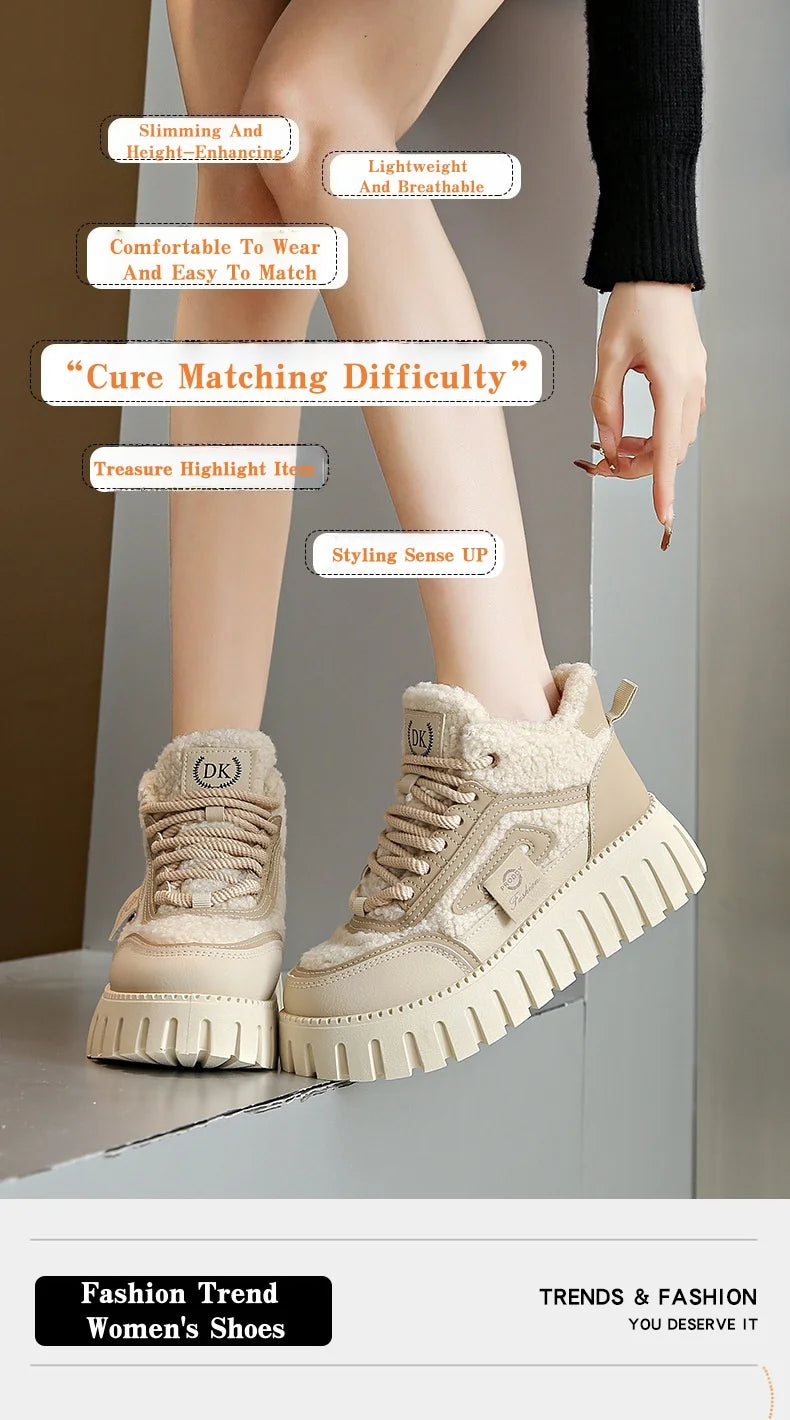 Fleece-Lined Warm High-Top Soft Men's Casual Sports Cotton Shoes Women's Anti-Slip Wear-Resistant