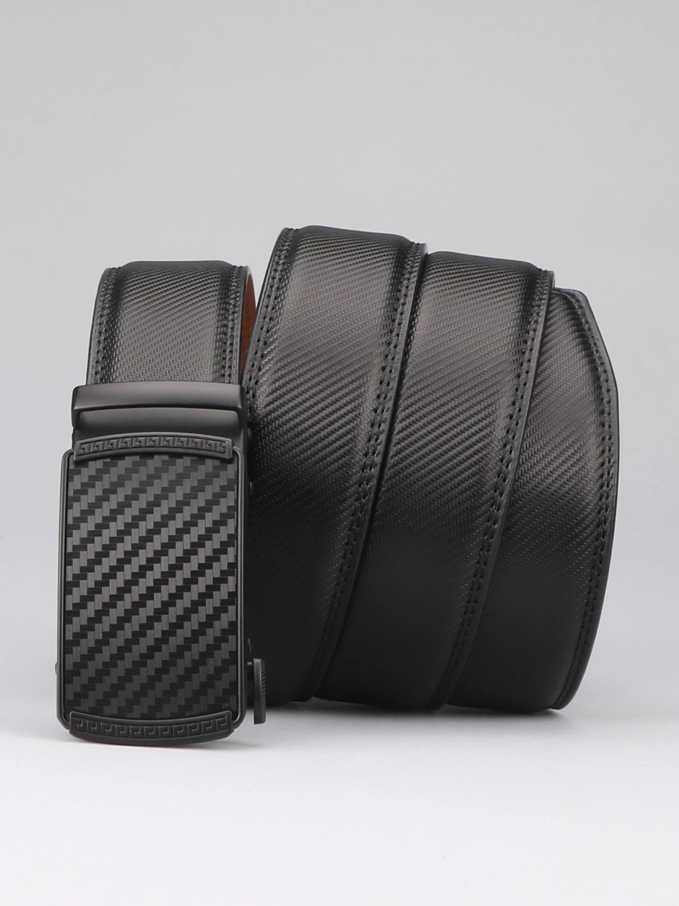 Genuine Leather Men's Ratchet Dress Belts | Adjustable Automatic Alloy Buckle - Business Style - Ideal Gift for Father's