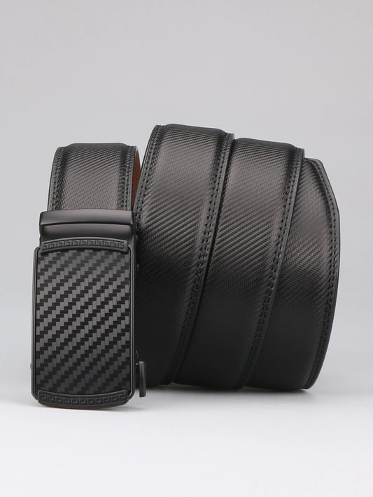 Genuine Leather Men's Ratchet Dress Belts | Adjustable Automatic Alloy Buckle - Business Style - Ideal Gift for Father's