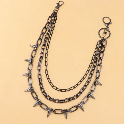 Hip Hop Punk Rock Metal Pants Waist Chain Men Women Key Chain Trousers Chain Wallet Keychain Jeans Unisex Hip-hop Jewelry Gift