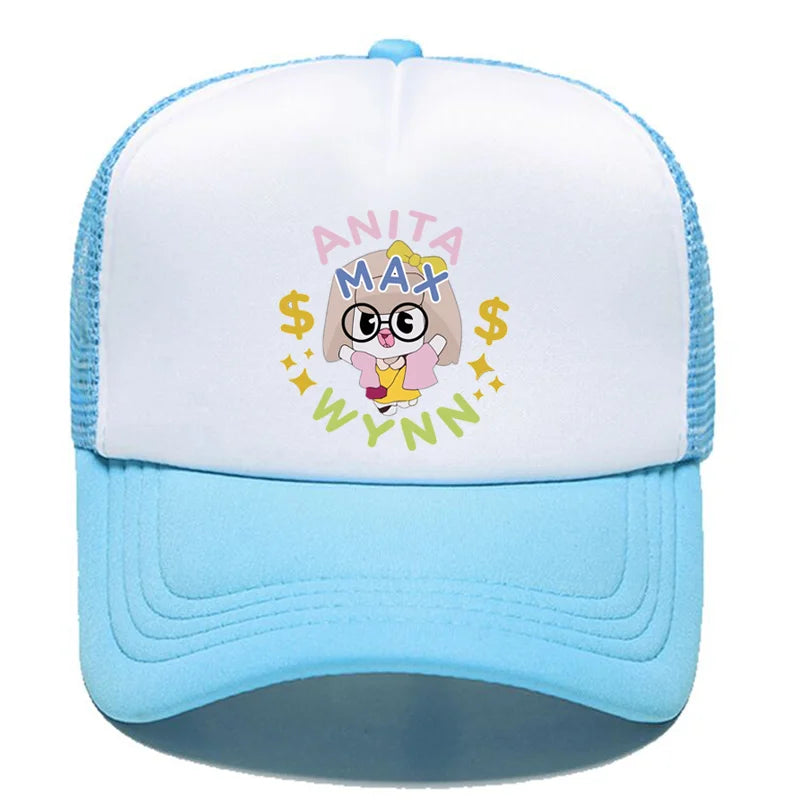 Trendy Anita Max Wynn Foam Trucker Hat Cute Mesh Snapback Caps Boy Girl Sun Beach Baseball Cap Female Summer Breathable Visor