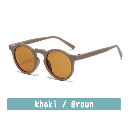 New Fashion Children Glasses Vintage Round Outdoor Sun Protection Sunglasses Baby Girls Acrylic UV400 Sunglasses Kids Eyeglasses
