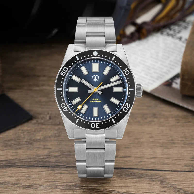 Watchdives WD1965 Luxury Men's Watch VH31 Sweep Second Quartz Movement 38mm Watch Night Light 20Bar Waterproof Watches