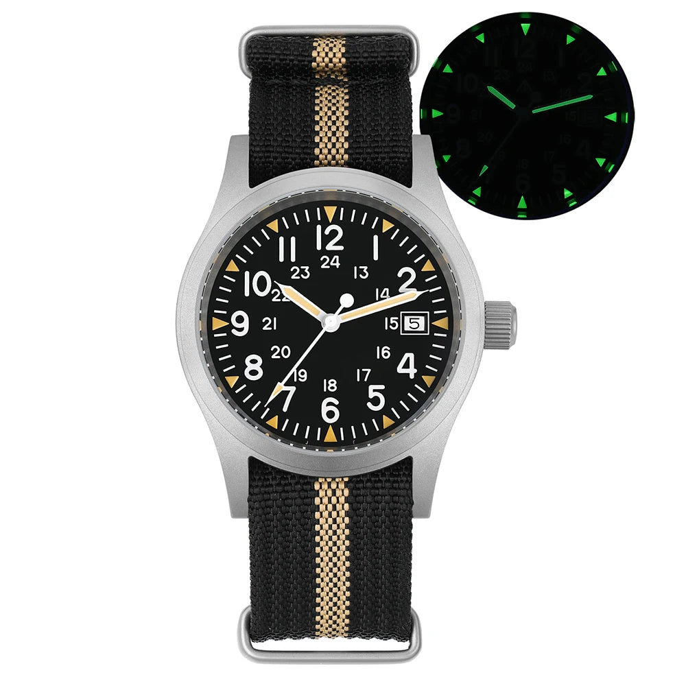 Militado ML05 38mm Quartz Watch Miyota 2035/Ronda 515 Movement Watches Domed Sapphire Crystal Luminous 100m Waterproof Watches